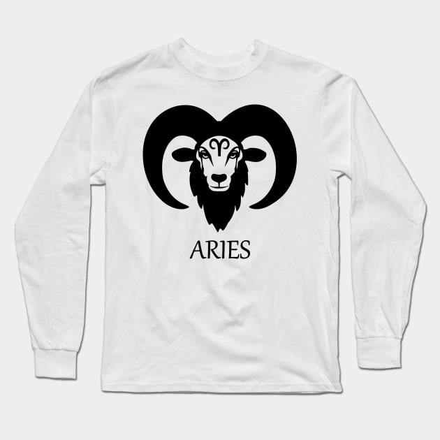 Aries Ram Zodiac Sign Long Sleeve T-Shirt by LaurenElin
